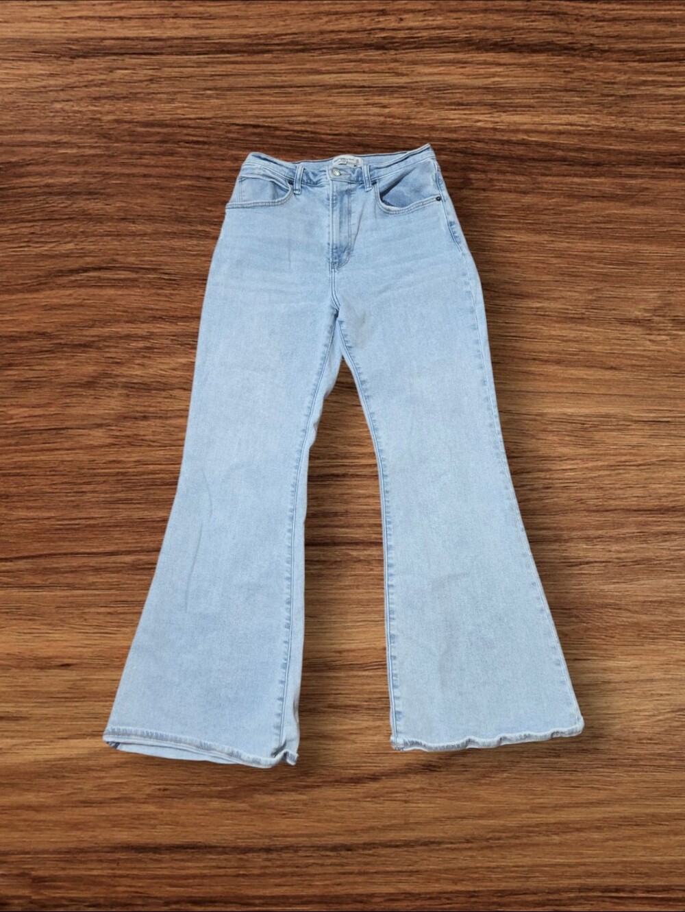 Abercrombie & Fitch Light Wash The Flare Ultra High Rise Curve Love Jeans